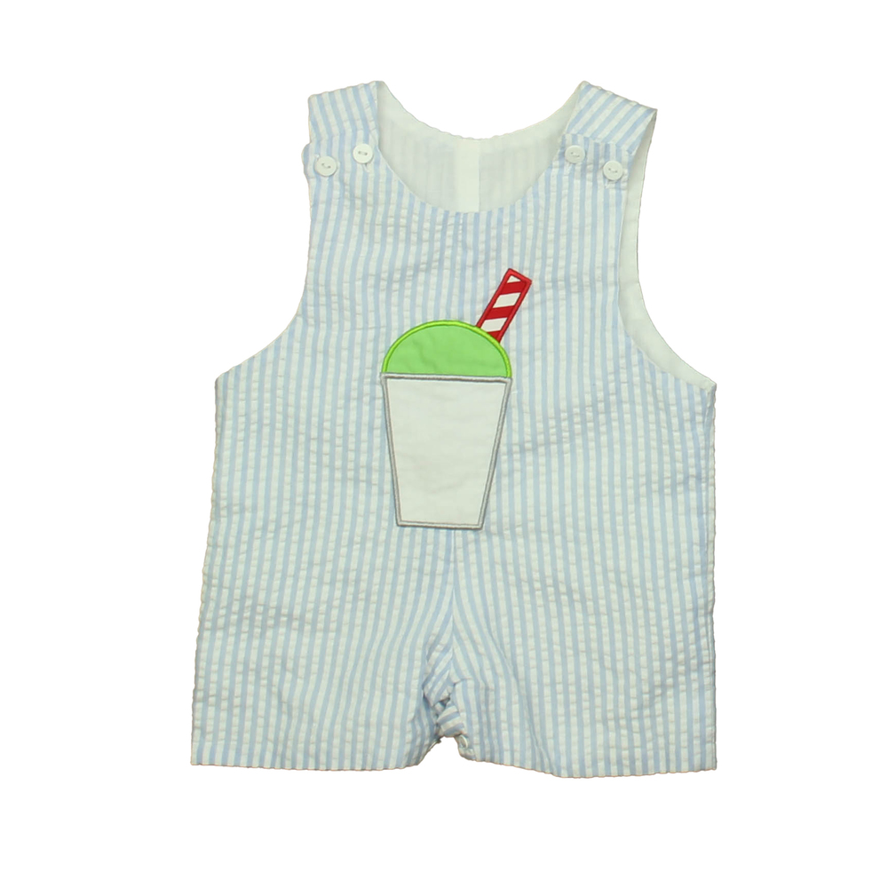 Smocktions Boys Blue | White Shake Romper size: 6 Months